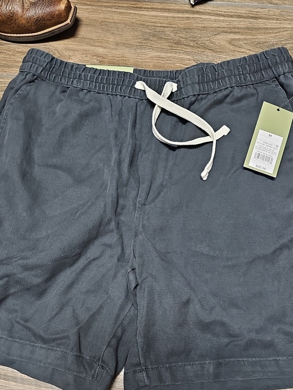Target Vintage Short in Charcoal with Ivory Drawcord